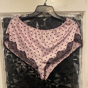 Victoria's Secret Pink and Black Polka Dot Lace Panties